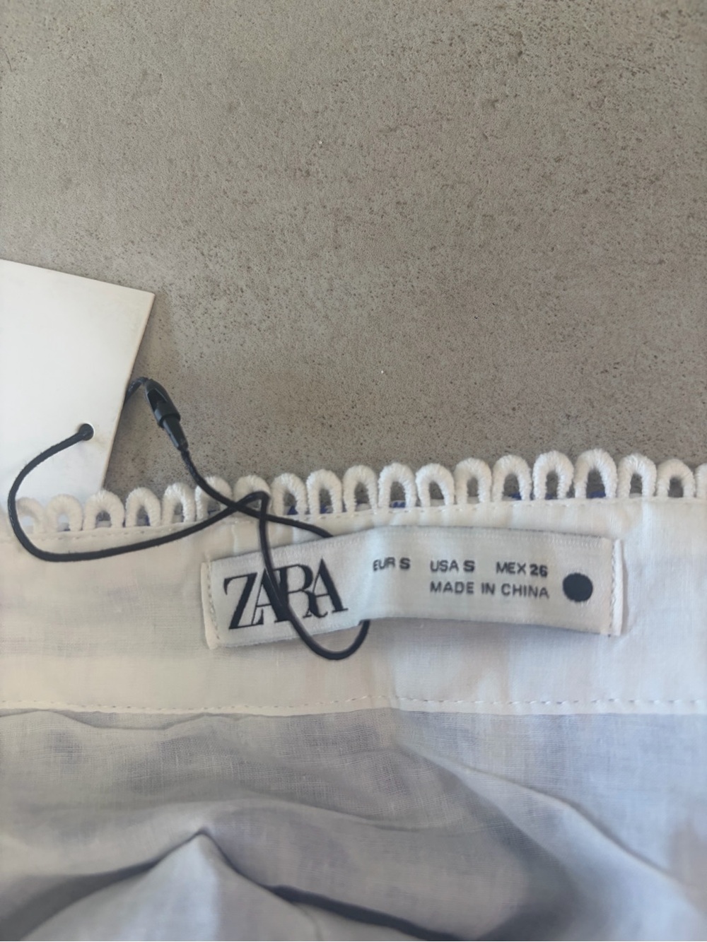 Zara White and Blue Embroidered Tiered Mini Skirt - Picture 3 of 3